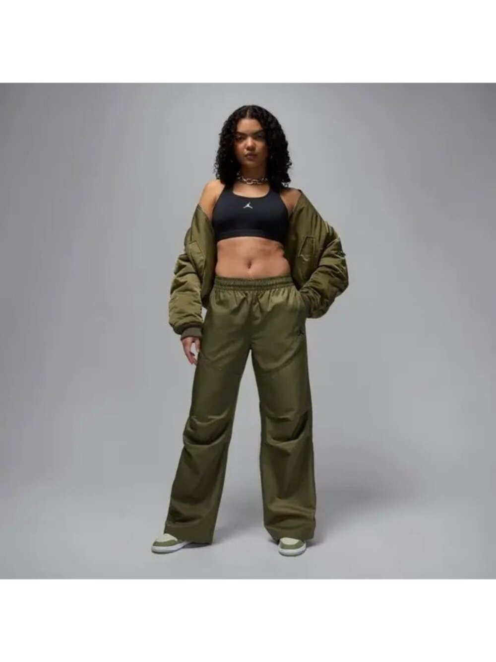 Nike Women's Jordan Brooklyn Pants Loose Fit HF9465-222 Olive Size XS NEW!